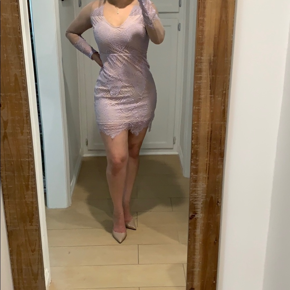 Purple lace Nude dress